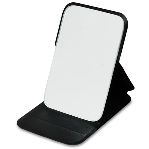 Zoolinn Ultralight Folding Hand Mirror with PU Leather Cover for Travel