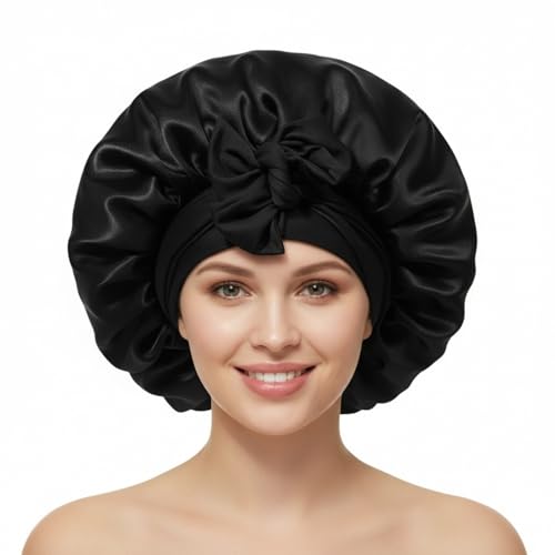 Cocosilk Satin Sleep Bonnet for Long Hair & Braids with Tie Band