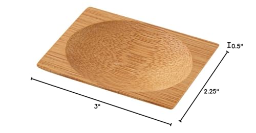Restaurantware-3 Inch Disposable Bamboo Tableware, 100 Rectangle Bamboo Plates - Premium Round Indent, Natural Bamboo Premium Bamboo Plates, Mini, For Parties Or Catering