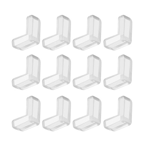 Transparent L-Shaped Corner Protectors - 12 Pack PVC Bumpers