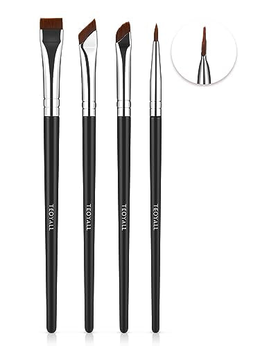 TEOYALL 4-Piece Precision Eyeliner and Eyebrow Brush Set