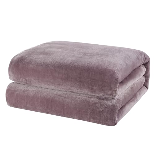 BOURINA Flannel Throw Blanket, Soft Plush Microfiber Bed Blanket, Lavender 50x60