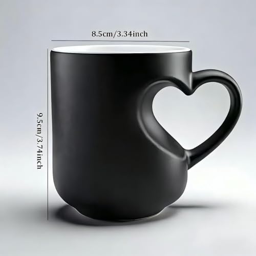 Heart Shaped Color Changing Mug - Heat-Activated Ceramic Coffee Tea Cup