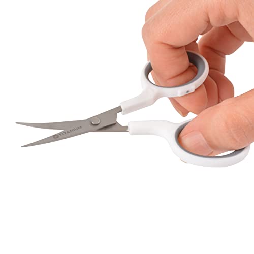 Westcott 16380-001 4-Inch Curved Titanium Embroidery Scissors Pack of 2