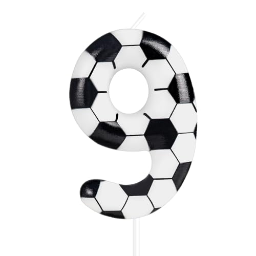 Soccer Birthday Candle - Number 9 Cake Topper for Kids