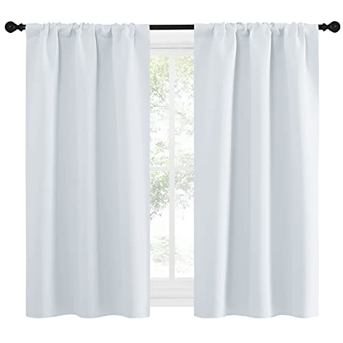 NICETOWN Greyish White Thermal Insulated Curtain Panels - 34"W x 54"L (Pack of 2)