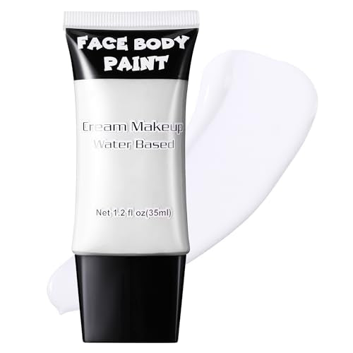 CCbeauty Clown White Face Paint Cream - Full Coverage Halloween Makeup