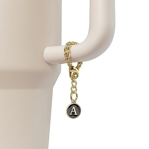 Silicone Flower Straw Cover & Initial Letter Charm for Stanley Cup