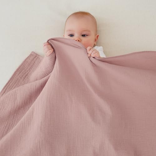 2-Pack Muslin Swaddle Blankets - 100% Cotton Breathable Wrap (Retro, 41x37")