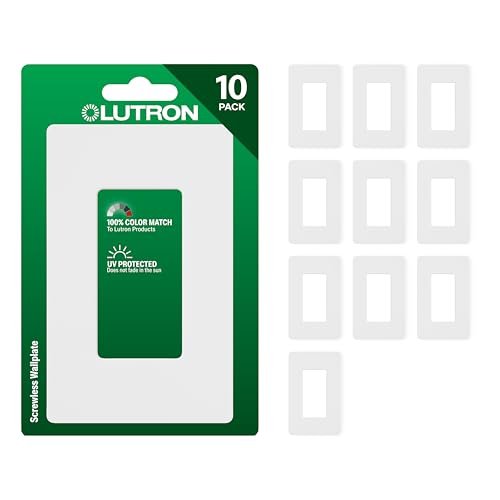 Lutron Claro Screwless Light Switch Cover Plate, 10 Pack - White