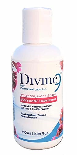 Divine 9 Water-Based Personal Lubricant – Sensitive Skin, Latex Safe, Glycerin & Paraben Free, 3.38 oz
