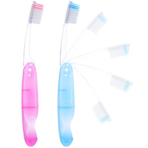 Portable Folding Toothbrush 2 Pack Soft Bristled Travel Kit