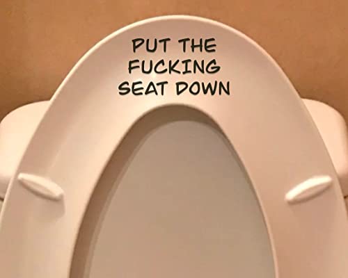 Funny 'Put the Fu Seat Down' Vinyl Bathroom Decal - 4 Inches
