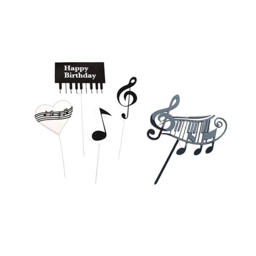Musical Birthday Cake Topper with Lights & Melody - 5pcs