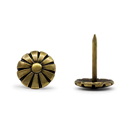 Dritz Home Decorative Daisy Nails, 7/16-Inch Antique Brass - 24 Pack