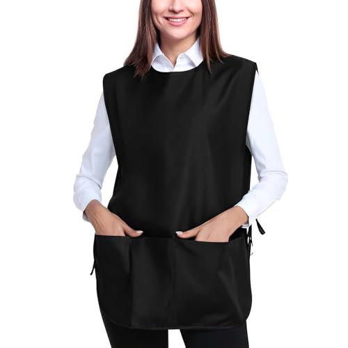 BOHARERS Smock Cobbler Apron A1-Black (19.7''x27.6'') with 3 Pockets