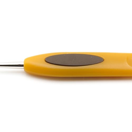 Clover Soft Touch Steel Crochet Hook - 1.00mm Ergonomic Crafting Tool