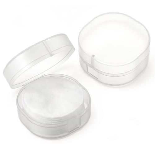Travel Cotton Pad Case - 2 Pack Portable Organizer with Snap Lid