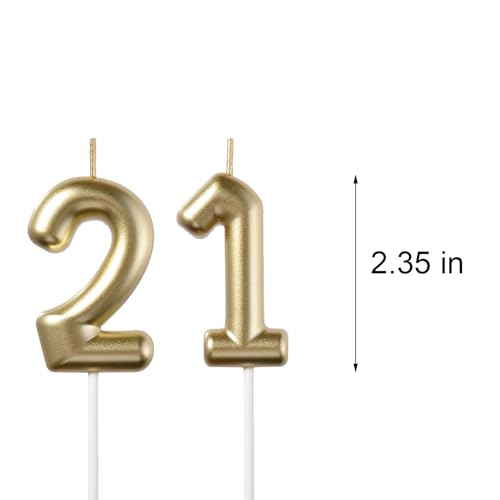 Glitter Gold Number 12 Birthday Candle - 2 Pack for Celebrations