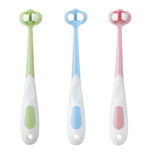 PandaEar 3-Sided Baby Training Toothbrush Set, Ages 1-4