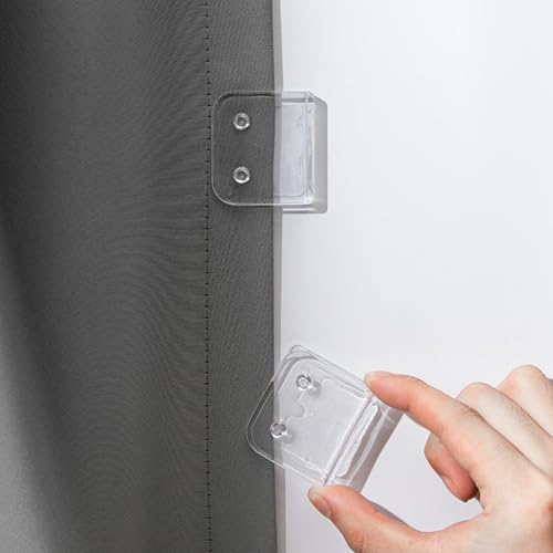 Clear Shower Curtain Splash Guard Clips - Self-Adhesive Set of 8