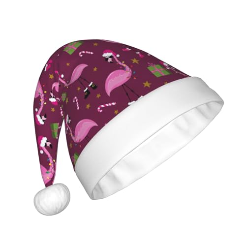 Christmas Santa Hat Plush Hat for Men Women New Year Holiday Party Black13 Variation