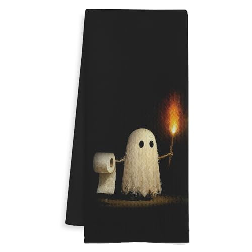 Ghost Halloween Hand Towel - 16x24 Inch Spooky Bathroom Decor