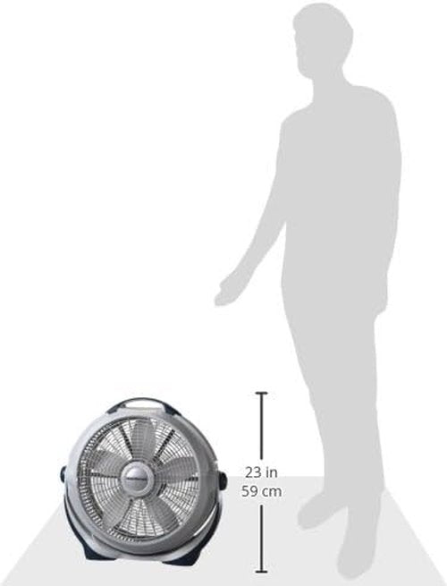 Lasko Wind Machine Fan - Powerful Air Circulator with 3 Speed Settings | 20" Gray Model 3300