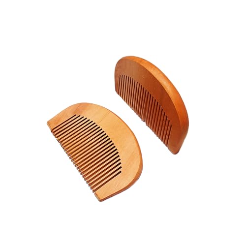 Neem Wood Hair Comb Half Moon Design 2-Pack