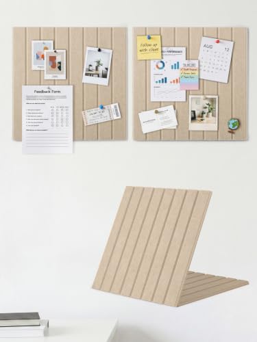 Oatmeal Gray Felt Bulletin Board Tiles - 2 Pack for Small Spaces