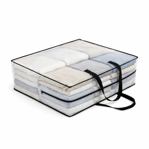 95L Underbed Storage Bag - Clear Foldable Bedding Organizer (1 Pack)
