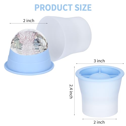 Silicone Sphere Ice Mold Set - 4 Easy Release Ice Cube Makers