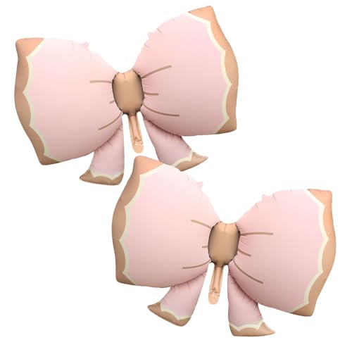 Matte Pink Bow Foil Balloons - 2 Pcs Jumbo Party Decorations