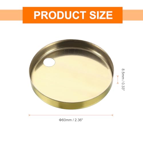uxcell 4Pcs Gold Stainless Steel Toilet Seat Hinge Covers, 60mm