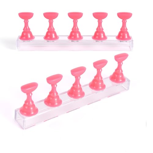 Siyuwuro 2 Sets Magnetic Nail Practice Stand for Press on Nails Art Display