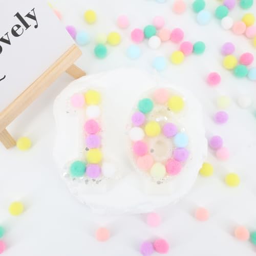 Rainbow Number 9 Birthday Candle - Macaron Colored Pastel Design