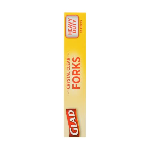 Glad Heavy Duty Disposable Plastic Forks, 24 Count - Break-Resistant