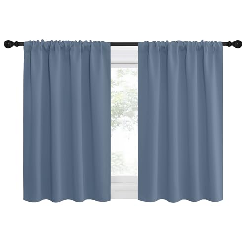 NICETOWN RV Blackout Curtains, 29"W x 30"L Thermal Insulated Drapes, Stone Blue