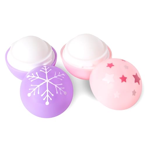 VOTUM 2-Piece Scented Christmas Lip Balm Set with Beeswax Holiday Pots