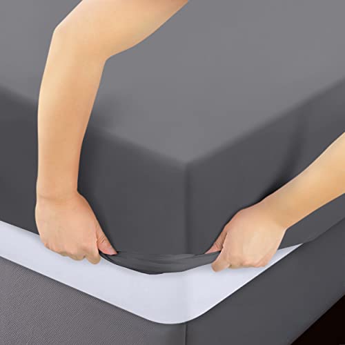 Utopia Bedding Full Fitted Sheet Set, 15-Inch Deep Pocket, Grey, 6-Pack