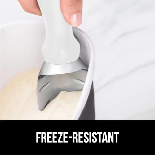 Gorilla Grip Heavy Duty Ice Cream Scoop - White, Ergonomic Design
