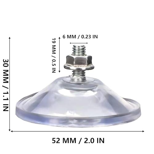 Heavy Duty Suction Cups 55mm - 6 Pack for Windows & Glass