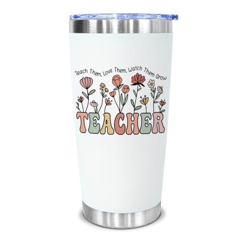 CHOANG 20 oz Insulated Stainless Steel Tumbler - Floral Teacher Gift