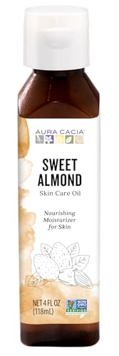 Aura Cacia Sweet Almond Skin Care Oil - 4 oz Nourishing Body & Face Moisturizer