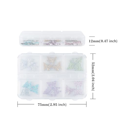 3D Butterfly Nail Charms Alloy Colorful Rhinestones for Nail Art