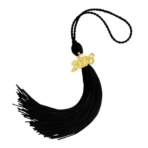 2026 Black Graduation Tassel with Gold Charm - 9.2 in