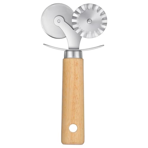 Sibba Double Wheel Ravioli & Pastry Cutter with Wooden Handle