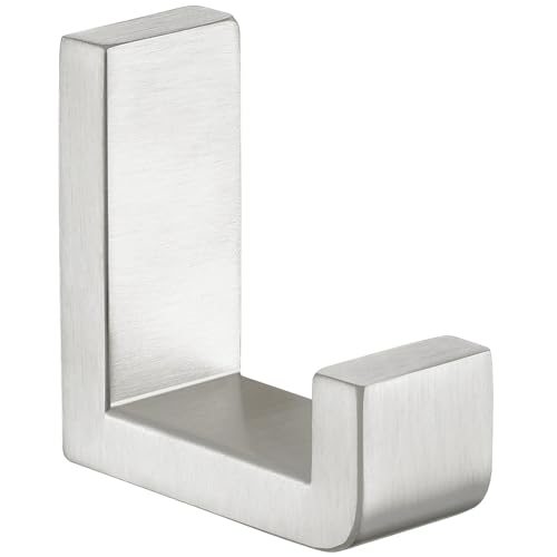 Brushed Nickel Towel Hook - Heavy Duty 304 Stainless Steel, 1 Pack