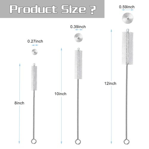 8-Inch Straw Cleaner Brush Set for Stanley Mugs - 5 Pack
