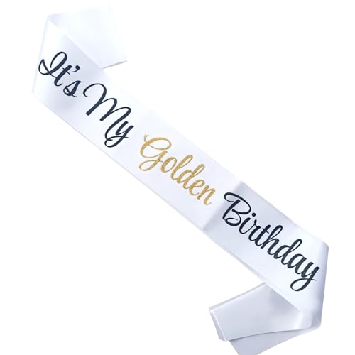 Golden Birthday Sash for Girls - White and Gold Party Decor